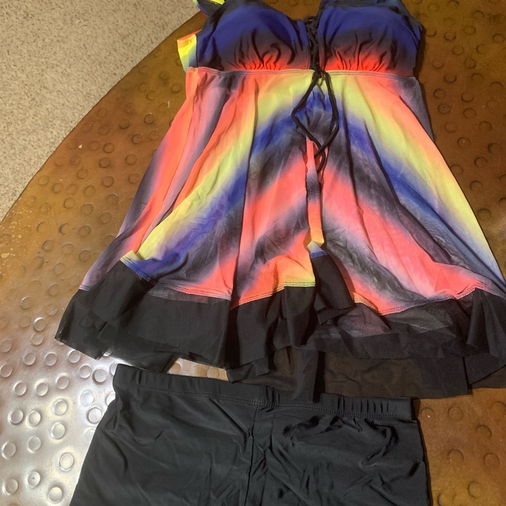 Women's cute 2 Pc Tankini Bathing Swim Small